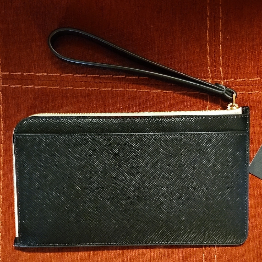 NWT Kate Spade Black and White Zip Wristlet Wallet - Picture 3 of 5
